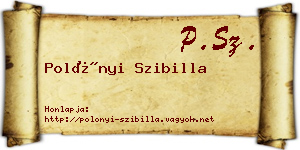 Polónyi Szibilla névjegykártya